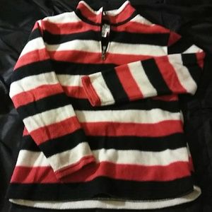 Est 1989 Red, White, Black Fleece Sweater/Zipper